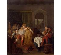 IPLUPJDY Vintage Poster Wall Prints Painting on Canvas the Parable of the Prodigal Son by Gabriel Metsu Picture Art Prints for Wall Decor 60x90cm
