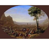 IPLUPJDY Vintage Poster Wall Prints Painting on Canvas the Pass of Susa Taken by Claude Lorrain Picture Art Prints for Wall Decor 60x90cm