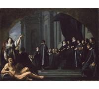 IPLUPJDY Vintage Poster Wall Prints Painting on Canvas the Senators of Florence Swearing Allegiance to Ferdinando Ii DeMedici by Justus Sustermans Picture Art Prints for Wall Decor 60x90cm