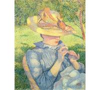 IPLUPJDY Vintage Poster Wall Prints Painting on Canvas the Straw Hat by Théo Van Rysselberghe Picture Art Prints for Wall Decor 60x90cm
