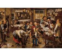 IPLUPJDY Vintage Poster Wall Prints Painting on Canvas the Tax Collectors Office by Pieter Brueghel the Younger Picture Art Prints for Wall Decor 60x90cm