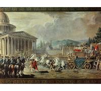 IPLUPJDY Vintage Poster Wall Prints Painting on Canvas the Translation of the Mortal Remains of Voltaire to the Pantheon in Paris on Th July by Louis Jean François Lagrenée for Wall Decor 60x90cm