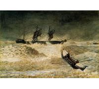 IPLUPJDY Vintage Poster Wall Prints Painting on Canvas the Wreck of the Iron Cloud by Winslow Homer Picture Art Prints for Wall Decor 60x90cm