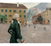 IPLUPJDY Vintage Poster Wall Prints Painting on Canvas the Young Mozart in Salzburg by Otto Robert Nowak Picture Art Prints for Wall Decor 60x90cm