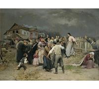 IPLUPJDY Vintage Poster Wall Prints Painting on Canvas Victim of Fanaticism by Mykola Pymonenko Picture Art Prints for Wall Decor 60x90cm