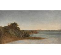 IPLUPJDY Vintage Poster Wall Prints Painting on Canvas View Near Newport by John Frederick Kensett Picture Art Prints for Wall Decor 60x90cm
