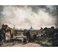 IPLUPJDY Vintage Poster Wall Prints Painting on Canvas View of the City of London From Sir Richard Steeles Cottage by John Constable Picture Art Prints for Wall Decor 60x90cm