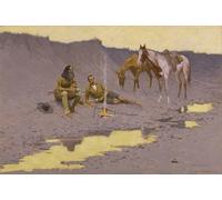 IPLUPJDY Vintage Wall Art Canvas Image Artwork Print Poster a New Year on the Cimarron by Frederic Remington Wall Art Paintiing for Home Decor 60x90cm