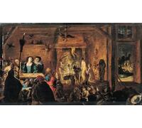 IPLUPJDY Vintage Wall Art Canvas Image Artwork Print Poster a Scene of Sorcery by David Teniers the Younger Wall Art Paintiing for Home Decor 60x90cm