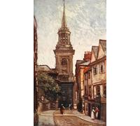 IPLUPJDY Vintage Wall Art Canvas Image Artwork Print Poster All Saint's Church From Turn Street by Fulleylove Wall Art Paintiing for Home Decor 60x90cm
