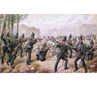 IPLUPJDY Vintage Wall Art Canvas Image Artwork Print Poster Battle of the Pyrenees by Richard Simkin Wall Art Paintiing for Home Decor 60x90cm