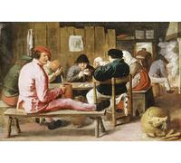 IPLUPJDY Vintage Wall Art Canvas Image Artwork Print Poster Boors Smoking and Drinking At a Table in a Tavern by Adriaen Brouwer Wall Art Paintiing for Home Decor 60x90cm