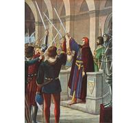 IPLUPJDY Vintage Wall Art Canvas Image Artwork Print Poster Cangrande Della Appointed General of the League Ghibillini December by Tancredi Scarpelli Wall Art Paintiing for Home Decor 60x90cm