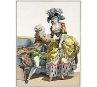 IPLUPJDY Vintage Wall Art Canvas Image Artwork Print Poster Elegant Gentleman Proposing to a Lady in a marguerite Style Dress by Francois Louis Watteau Wall Art Paintiing for Home Decor 60x90cm