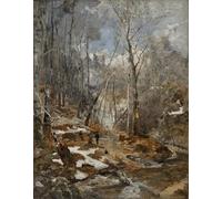IPLUPJDY Vintage Wall Art Canvas Image Artwork Print Poster February Mood Early Spring in the Vienna Woods by Emil Jakob Schindler Wall Art Paintiing for Home Decor 60x90cm