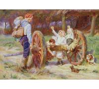 IPLUPJDY Vintage Wall Art Canvas Image Artwork Print Poster Happy As the Days Are Long by Frederick Wall Art Paintiing for Home Decor 60x90cm