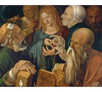 IPLUPJDY Vintage Wall Art Canvas Image Artwork Print Poster Jesus Among the Doctors by Albrecht Dürer or Duerer Wall Art Paintiing for Home Decor 60x90cm