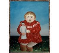 IPLUPJDY Vintage Wall Art Canvas Image Artwork Print Poster L'enfant a La Poupee by Henri J F Rousseau Wall Art Paintiing for Home Decor 60x90cm