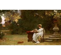 IPLUPJDY Vintage Wall Art Canvas Image Artwork Print Poster Love At First Sight by Marcus Stone Wall Art Paintiing for Home Decor 60x90cm