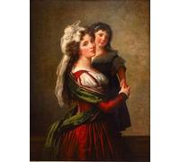 IPLUPJDY Vintage Wall Art Canvas Image Artwork Print Poster Madame Rousseau Et Sa Fille by Elisabeth Louise Vigee Lebrun Wall Art Paintiing for Home Decor 60x90cm