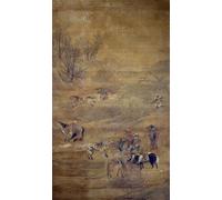 IPLUPJDY Vintage Wall Art Canvas Image Artwork Print Poster Mongolian Rider Chasing a Horse by Zhao Mengfu Chao Meng Fu or Wall Art Paintiing for Home Decor 60x90cm