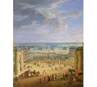 IPLUPJDY Vintage Wall Art Canvas Image Artwork Print Poster Perspective View From the Chateau of Versailles of the Place D'armes by Jean Baptiste Wall Art Paintiing for Home Decor 60x90cm