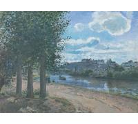 IPLUPJDY Vintage Wall Art Canvas Image Artwork Print Poster Pontoise Edges Of The Oise by Camille Jacob Pissarro Wall Art Paintiing for Home Decor 60x90cm