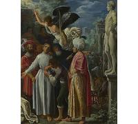 IPLUPJDY Vintage Wall Art Canvas Image Artwork Print Poster Saint Lawrence Before His Martyrdom. Around by Elsheimer Wall Art Paintiing for Home Decor 60x90cm