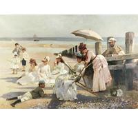 IPLUPJDY Vintage Wall Art Canvas Image Artwork Print Poster Shores of Bognor Regis by Alexander Mann Wall Art Paintiing for Home Decor 60x90cm