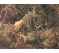 IPLUPJDY Vintage Wall Art Canvas Image Artwork Print Poster Slaves Escaping Through the Swamp by Thomas Moran Wall Art Paintiing for Home Decor 60x90cm