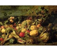 IPLUPJDY Vintage Wall Art Canvas Image Artwork Print Poster Still Life of Fruits and Vegetables by Frans Snyders or Snijders Wall Art Paintiing for Home Decor 60x90cm