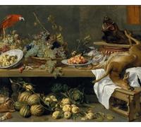 IPLUPJDY Vintage Wall Art Canvas Image Artwork Print Poster Still Life with Fruit Vegetables and Dead by Frans Snyders or Snijders Wall Art Paintiing for Home Decor 60x90cm