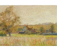 IPLUPJDY Vintage Wall Art Canvas Image Artwork Print Poster Summer Landscape with a Farmhouse Beyond by Walter Bonner Gash Wall Art Paintiing for Home Decor 60x90cm