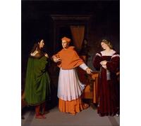 IPLUPJDY Vintage Wall Art Canvas Image Artwork Print Poster the Betrothal of Raphael and the Niece of Cardinal Bibbiena by Jean Auguste Ingres Wall Art Paintiing for Home Decor 60x90cm