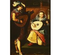 IPLUPJDY Vintage Wall Art Canvas Image Artwork Print Poster the Five Senses Hearing by Pourbus the Younger Wall Art Paintiing for Home Decor 60x90cm