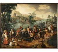 IPLUPJDY Vintage Wall Art Canvas Image Artwork Print Poster the Flight Into Egypt by Joachim Beuckelaer Wall Art Paintiing for Home Decor 60x90cm