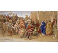 IPLUPJDY Vintage Wall Art Canvas Image Artwork Print Poster the Knights of the Round Table About to Depart in Quest of the Holy Grail by William Dyce Wall Art Paintiing for Home Decor 60x90cm