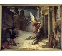 IPLUPJDY Vintage Wall Art Canvas Image Artwork Print Poster the Plague in Allegorical Representation of the Flower Breaking Through the Doors by Jules Elie Delaunay for Home Decor 60x90cm
