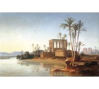 IPLUPJDY Vintage Wall Art Canvas Image Artwork Print Poster the Ruins At Philae Egypt by Johann Jakob Frey Wall Art Paintiing for Home Decor 60x90cm
