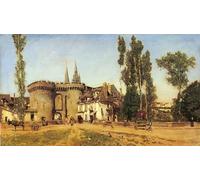 IPLUPJDY Vintage Wall Art Canvas Image Artwork Print Poster the Village of Chartres by Rico Y Ortega Wall Art Paintiing for Home Decor 60x90cm