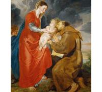IPLUPJDY Vintage Wall Art Canvas Image Artwork Print Poster the Virgin Appears to St by Peter Paul Rubens Wall Art Paintiing for Home Decor 60x90cm