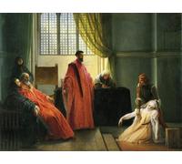 IPLUPJDY Vintage Wall Art Canvas Image Artwork Print Poster Valenza Gradenigo Before the Inquisitor by Francesco Hayez Wall Art Paintiing for Home Decor 60x90cm