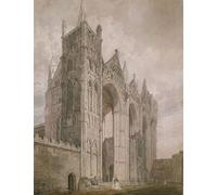 IPLUPJDY Vintage Wall Art Canvas Image Artwork Print Poster West Front of Peterborough Cathedral by Girtin Wall Art Paintiing for Home Decor 60x90cm