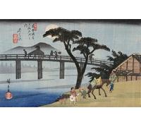 IPLUPJDY Vintage Wall Art Canvas Image Artwork Print Poster Willow At the Exit of Shimabara by Utagawa Hiroshige Wall Art Paintiing for Home Decor 60x90cm