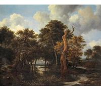 IPLUPJDY Vintage Wall Art Canvas Image Artwork Print Poster Wooden Marsh Landscape with Dead Tree by Jacob Van Ruisdael Wall Art Paintiing for Home Decor 60x90cm