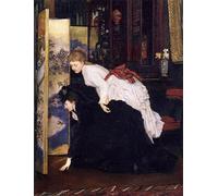 IPLUPJDY Vintage Wall Art Canvas Image Artwork Print Poster Young Women Looking At Japanese Objects by Jacques Wall Art Paintiing for Home Decor 60x90cm