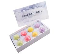 iplusmile 1 Box Foot Bath Ball Foot Soak Ball Set Melt Quickly Easy to Use Ginger Lavender Wormwood Saffron Extract Auxiliary Bath Salt Elders Bathe Color Assorted Style
