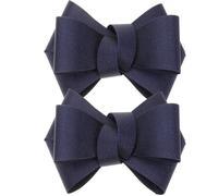 iplusmile 1 Pair Bows Shoe Charms Bow Shoe Clips Beautiful Cloth Pvc Reusable Accessories for Women Parties Proms Stunning Look Dark Blue