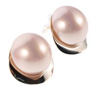 iplusmile 1 Pair Large Faux Pearl Earrings Lightweight Boho round Disc Statement Accessory in Plastic and Copper for Women for Dates and Parties