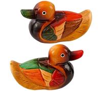 iplusmile 1 Pair of Wooden Mandarin Ducks Statue Home Decoration with Unique Shape and Romantic Elements, Practical and Easy to Clean, for Bedrooms and Studies